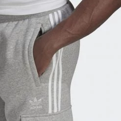 Ανδρικά Adidas Originals Adicolor 3-Stripes Cargo Slim Ανδρικό Παντελόνι Φόρμας MGREYH -Μπουφάν Εκπτώσεις adidas originals 3 stri cargo sl 12