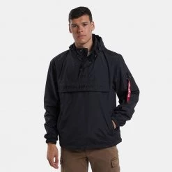 Ανδρικά Alpha Industries Anorak Embroidery Logo Ανδρικό Μπουφάν Black