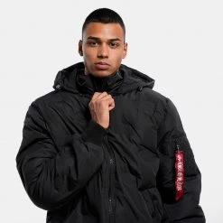 Ανδρικά Alpha Industries Ανδρικό Μπουφάν BLACK 11 Ανδρικά Alpha Industries Ανδρικό Μπουφάν BLACK -Μπουφάν Εκπτώσεις alpha industries hooded logo puffer 3