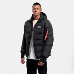 Ανδρικά Alpha Industries Ανδρικό Μπουφάν BLACK -Μπουφάν Εκπτώσεις alpha industries hooded puffer alpha fd 2