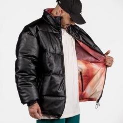 Ανδρικά Grimey "WEST BOUND" Reversible Puffy Ανδρικό Μπουφάν Black -Μπουφάν Εκπτώσεις grimey westbound pu leather reversibl 2