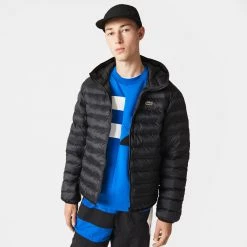 Ανδρικά Lacoste Ανδρικό Μπουφάν NOIR -Μπουφάν Εκπτώσεις lacoste mpoufan 4