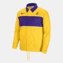 Ανδρικά Nike NBA Los Angeles Lakers Courtside Full-Snap Lightweight Ανδρικό Μπουφάν AMARILLO/FIELD PURPLE/WHITE/FIELD PURPLE