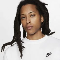 Ανδρικά Nike Sportswear Club Ανδρική Μπλούζα Φούτερ WHITE/BLACK -Μπουφάν Εκπτώσεις nike m nsw club crw bb 2