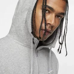 Ανδρικά Nike Sportswear Club Ανδρική Ζακέτα DK GREY HEATHER/MATTE SILVER/WHITE -Μπουφάν Εκπτώσεις nike m nsw club hoodie fz bb 2