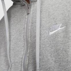Ανδρικά Nike Sportswear Club Ανδρική Ζακέτα DK GREY HEATHER/MATTE SILVER/WHITE -Μπουφάν Εκπτώσεις nike m nsw club hoodie fz bb 3