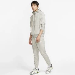 Ανδρικά Nike Ανδρικό Παντελόνι Φόρμας DK GREY HEATHER/MATTE SILVER/WHITE -Μπουφάν Εκπτώσεις nike m nsw club jggr ft 6