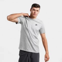 Ανδρικά Nike Sportswear Club Ανδρικό T-Shirt DK GREY HEATHER/BLACK