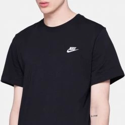 Ανδρικά Nike Sportswear Club Ανδρικό T-Shirt BLACK/WHITE -Μπουφάν Εκπτώσεις nike m nsw club tee 5