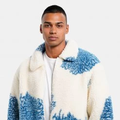 Ανδρικά Obey Bistro Sherpa Jacket NATURAL MULTI -Μπουφάν Εκπτώσεις obey bistro sherpa jacket 3