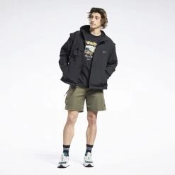 Ανδρικά Reebok Classics Camping Ανδρικό Jacket BLACK -Μπουφάν Εκπτώσεις reebok classics cl camping jacket 4