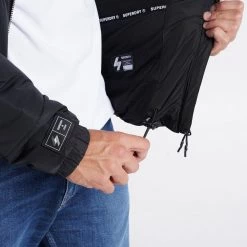 Ανδρικά Superdry Hooded Sports Puffer Aνδρικό Μπουφάν Black -Μπουφάν Εκπτώσεις superdry hooded sports puffer mpoufan andriko 2