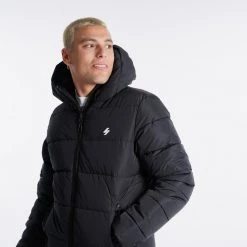 Ανδρικά Superdry Hooded Sports Puffer Aνδρικό Μπουφάν Black -Μπουφάν Εκπτώσεις superdry hooded sports puffer mpoufan andriko 3