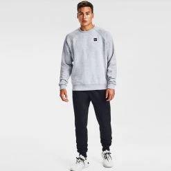 Ανδρικά Under Armour Rival Fleece Ανδρική Μπλούζα Φούτερ Mod Gray Light Heather//Onyx White -Μπουφάν Εκπτώσεις under armour rival fleece crew 10