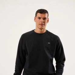 Ανδρικά Under Armour Rival Fleece Ανδρική Μπλούζα Φούτερ Black//Onyx White -Μπουφάν Εκπτώσεις under armour rival fleece crew 2