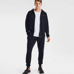 Ανδρικά Under Armour Men's Rival Fleece Full Zip Hoodie Black//Onyx White -Μπουφάν Εκπτώσεις under armour rival fleece fz hoodie 2