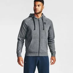 Ανδρικά Under Armour Rival Fleece Ανδρική Ζακέτα Pitch Gray Light Heather//Onyx White