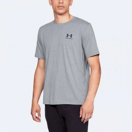 Ανδρικά Under Armour Ανδρικό T-Shirt Steel Light Heather/Black -Μπουφάν Εκπτώσεις under armour sportstyle left chest ss 6